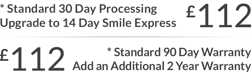 Smile Express and Extended Warranty just £112 each!